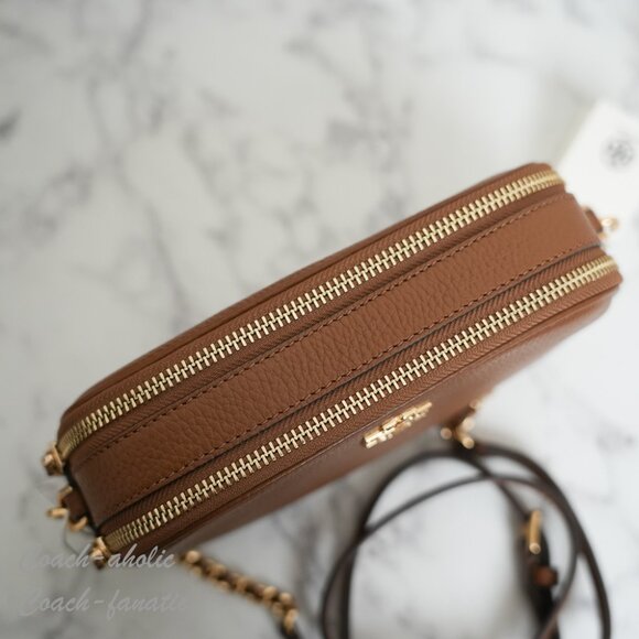 NWT Tory Burch Britten Camera Bag Leather Crossbody in Moose 157733 - Picture 8 of 11